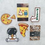 Kit 6 Placas Decorativas - Tema Pizza Mdf  30x20cm Pizzaria