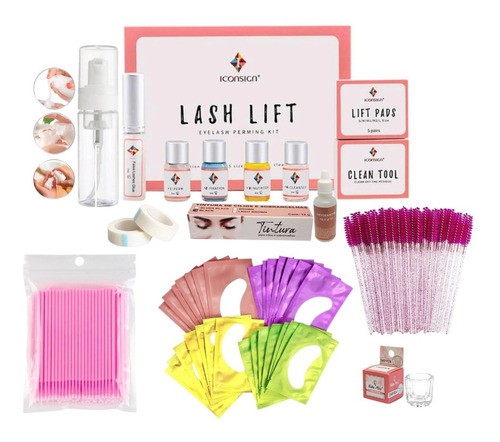 Kit Lash Lifting - Tintura, Espumador, Escovinha, Protetor..