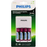 Cargador De Pilas Philips + 4 Pilas Recargables Importado