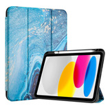 Procase Funda Para iPad De 10.ª Gen Con Portalápices Azul