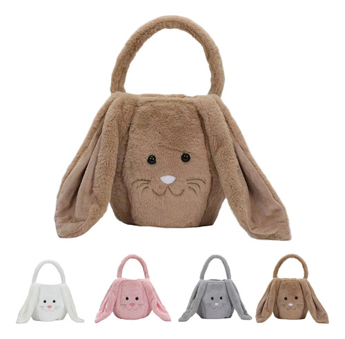 Cesta De Peluche Con Forma De Conejo De Pascua Con Orejas La