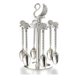 Soporte De Base De Cisne Decorativo Con 6 Cucharas, Cucharil