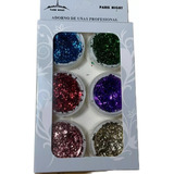 Glitter Oropel Multicolor X6 Decoracion Uñas Nail Art 