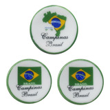 Kit 3 Mini Pratinhos Decorativos Brasil Campinas 3cm C487