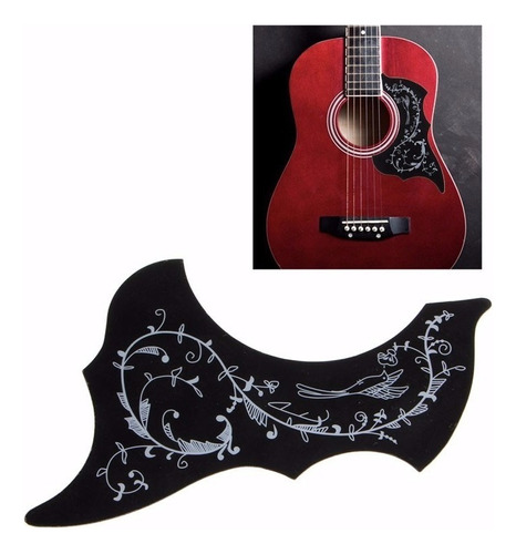 Golpeador Pickguard Mica Para Guitarra Acústica Guitarist Ho Color Negro 3