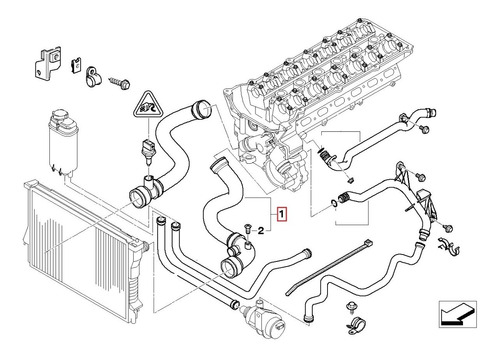 Manguera Superior Radiador Bmw E39 E38 523i 525i 528i 728i Foto 3