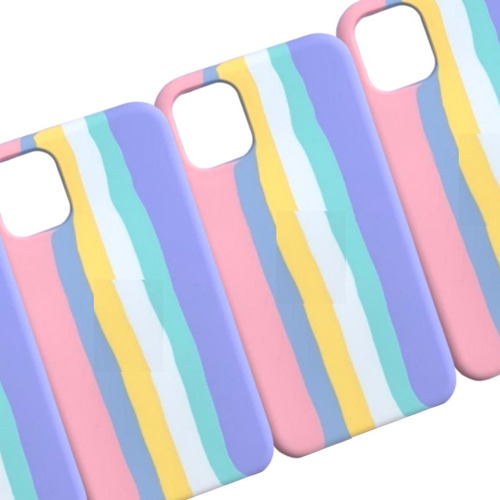 Estuche Silicone Case Arcoíris Para iPhone 11 Pro Max 