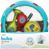 Brinquedo Kit Bateria Instrumento Musical Bebê Infantil Buba