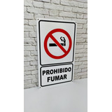 Señal Prohibido Fumar En Lamina Metálica De 30x50cm