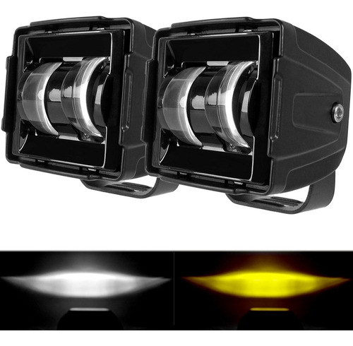 Un Par Faros Barras Lupa 3'' Duallys Led Auxi Moto Jeep 4x4