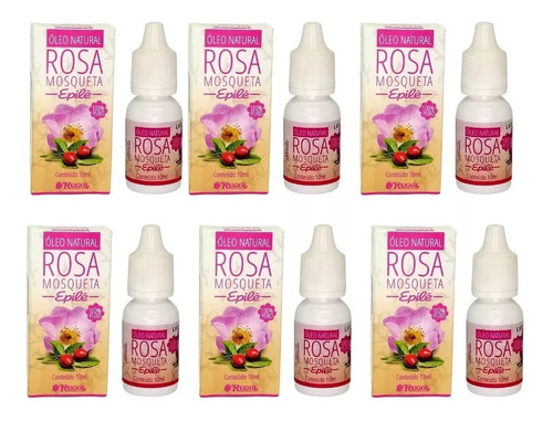 Óleo Natural Rosa Mosqueta Epilê Rugol Puro 10ml Kit C/12