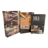 Kit Livro Falso Decorativo Design Moderno Porta Coisa 3 Unid