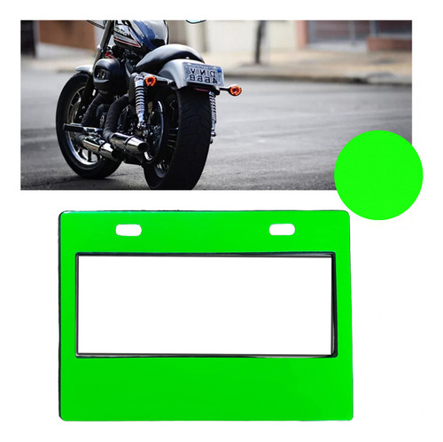 Set 1 Portaplaca Moto Verde Visible Solo Numeros