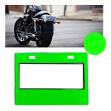 Set 1 Portaplaca Moto Verde Visible Solo Numeros