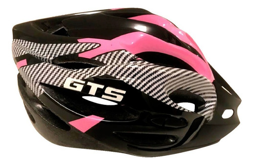 Capacete Ciclista Adulto Regulagem Bike Ciclismo - Cor Rosa/preto Tamanho G-56 Ao 62cm