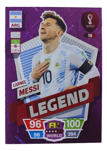 Carta Adrenalyn Lionel Messi Legend Importada Mundial 2022