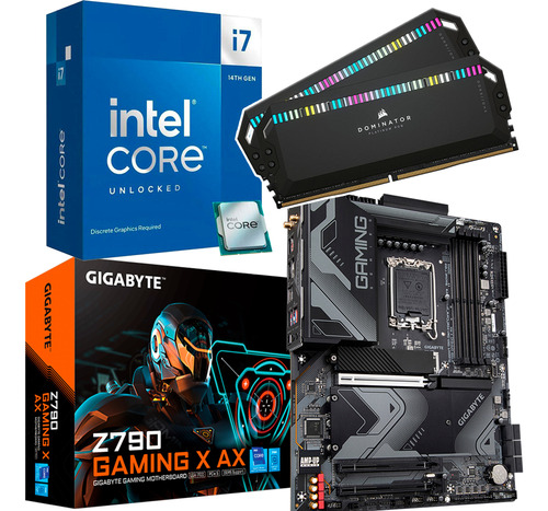 Kit Intel Core I7 14700k  Gigabyte Z790 Gaming X Ax  32gb