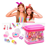 Bolsa De Maquiagem Infantil Polibrinq Kit Completo Rosa