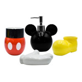 Accesorios Baño Mickey Mouse Set  Baño Cerámica 4pz