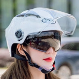 Motocicleta Eléctrica Mitad Casco Mujer A Prueba De Sol Dobl