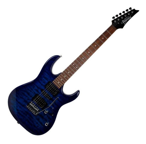Guitarra Para Destro Ibanez Grx70qa Blue Burst 6c Soloist 