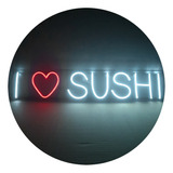 Letrero Neón I Love Sushi 60 Cm - Color Personalizable