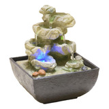 Fuente De Escritorio De Roca Natural Iluminada Con Agua Corr