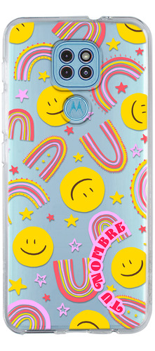 Funda Para Motorola Para Mujer Caritas Felices Con Nombre