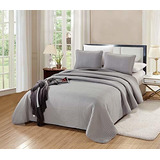 Grandlinen - Juego De Edredón Florence De 3 Piezas, Gris Sól