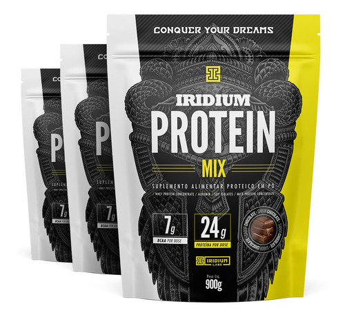 Kit Whey Protein Mix - 3 Unidades - 900g - Iridium Labs Sabor Chocolate