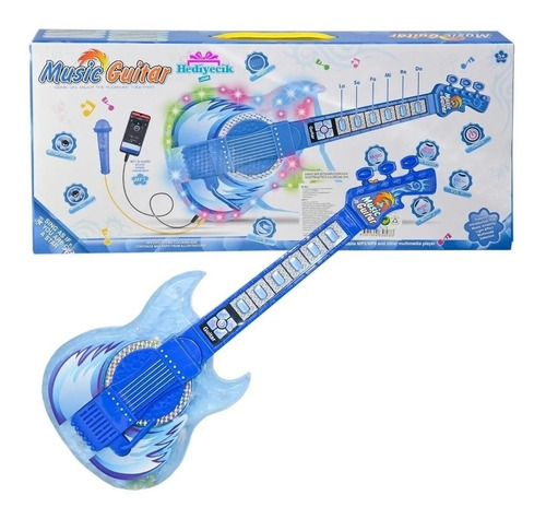 Guitarra De Juguete Infantil Music Guitar Sonido Color Azul