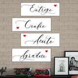 Placas Decorativas Entrego Aceito Confio Agradeço 15x45cm Entrego Confio Aceito Agradeço