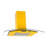 Coifa Parede Fogatti Vidro Curvo Slim Amarela 75cm Cor Amarelo 110v