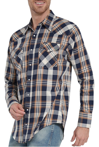 Camisa Vaquera Wrangler 112353418 Azul Marino Caballero