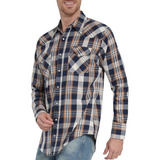 Camisa Vaquera Wrangler 112353418 Azul Marino Caballero