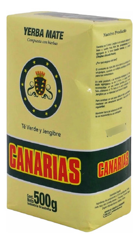 Nueva! Yerba Canarias Te Verde Y Jengibre 500g Importada