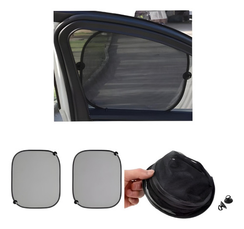 Set De 2 Sombrillas Para Ventanas De Auto Cortina Para Sol