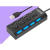 Hub Régua Usb 2.0 4 Portas Led Indicador Extensor Usb Rápido