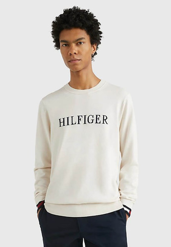 Sweater Heritage Logo Hombre Tommy Hilfiger Blanco