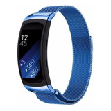 Correa Para Samsung Gear Fit 2 Malla Milanese Blue De Lujo