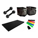 Kit Halter 3kg + Par Caneleira 3kg+ Colchonete+ Kit Min Band