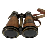 Antiguo Victoriano Marino Latón Cuero Binocular Sailor Instr