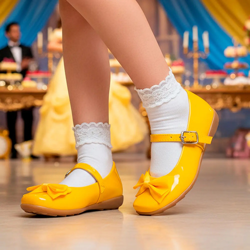 Zapato Niña Princesa Bella Zapatilla Amarillo 03-aa 22 Al 26