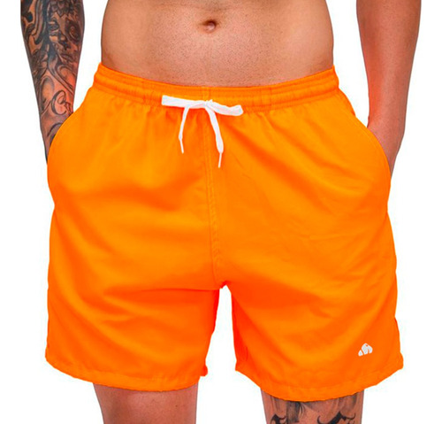 Bermuda Short Praia Maravs Liso Masculino Mauricinho Tactel