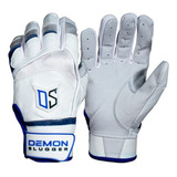 Guanteletas Beisbol Demon Slugger Classic Blanco Azul Adulto Talla Extra Grande