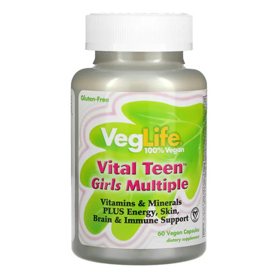 Multivitamínico Vegano Veglife Sin Sabor Cápsulas Adolescentes 60 Unidades