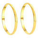 Par De Alianças Luxo 2mm Ouro18k Casamento Noivado Barato