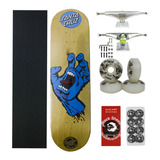 Skate Santa Cruz Completo Screaming Hand + Black Sheep Reds