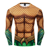 Camisa De Compresión Para Hombre Con Estampado Aquaman [u]