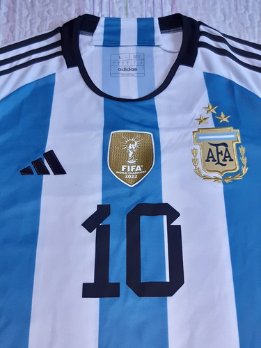 Camiseta Argentina Afa adidas 2023 #10 Messi - 3 Estrellas L